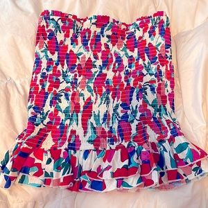 Floral smocked skirt